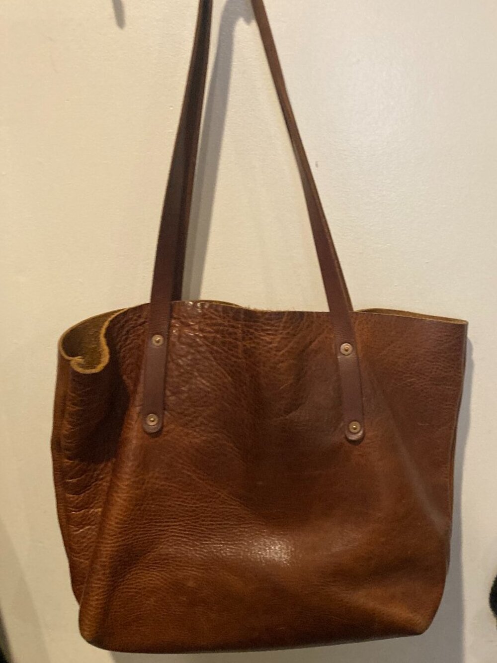 Go Forth Goods Large Leather Avery Tote Saddle - Picture 2 of 11